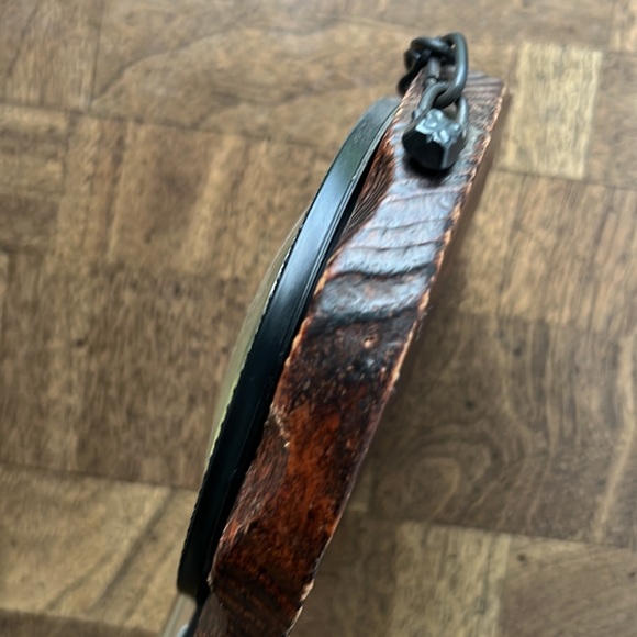 Vintage wooden key shaped wall hanging thermometer Swiss Alps scenery - Picture 11 of 16